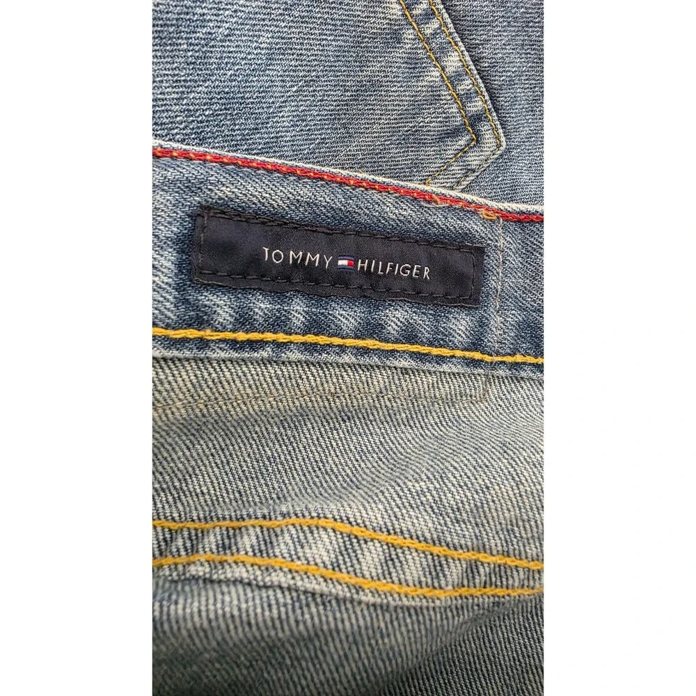 Tommy Hilfiger Mens Blue Denim Carpenter Shorts Medium Wash Size 38 Hammer Loop